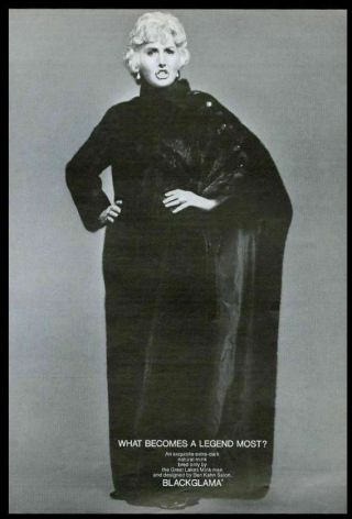 1971 Barbara Stanwyck Photo Blackglama Fashion Vintage Print Ad