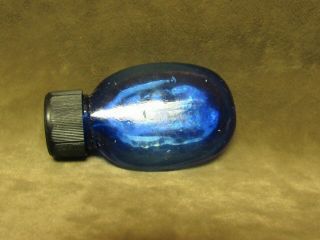 Vintage 1920 ' s Cobalt Blue Glass Bottle Peptenzyme Reed Carnrick NJ Pill Bottle 2