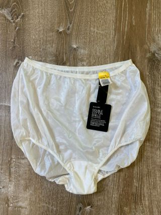 Vtg Olga Panties White Nylon Granny Hi - Cut Panty Briefs Style 891 Size 8 Nos