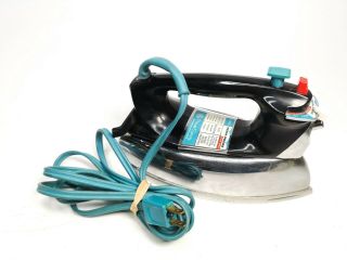 Vintage Ge General Electric Spray Steam & Dry Clothes Iron H4f101 Blue Cord