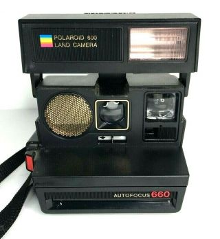 Polaroid 600 Vintage Autofocus 660 Instant Land Camera With Strap -