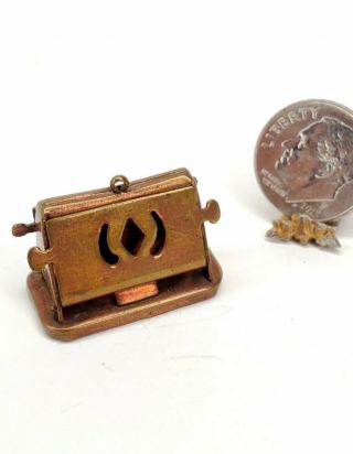 Vintage Victorian Copper Old Fashioned Toaster Dollhouse Miniature 1:12 Kitchen
