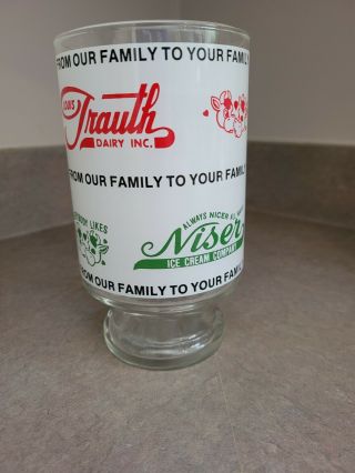 Trauth Dairy - Niser Ice Cream Co Vintage Large Glass