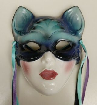 Clay Art Of San Francisco About Face Wall Mask Vtg Cat Themed.  Bin N