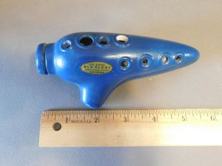 Vintage Old Glory American Made Blue Clay Ocarina Vessel Flute