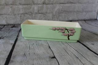 Vintage Weil Ware Hand Painted Planter.  Ming Tree Design.