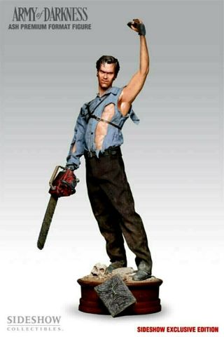 Sideshow Exclusive Ash Army Of Darkness Bruce Campbell Shipper Statue 002