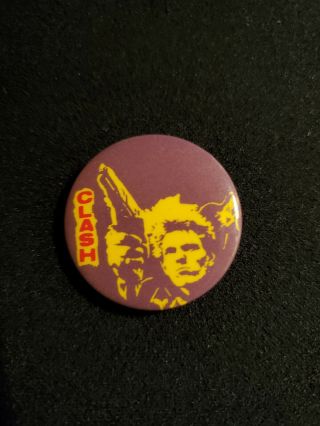 Vintage Rare Large - " The Clash - The Holdup " Punk Badge From 1977