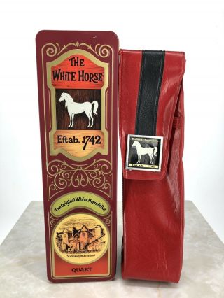 Vintage The White Horse Cellar 1742 Collectible Tin Case With Vinyl Bag