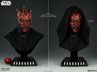 Darth Maul Life - Size Bust.  27 " Tall Sideshow Collectibles Star Wars