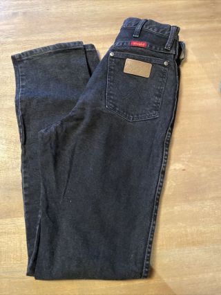 Vintage Usa Wrangler 12mwz Womens Tag 9/10 X32 Cowboy Cut Black Jeans