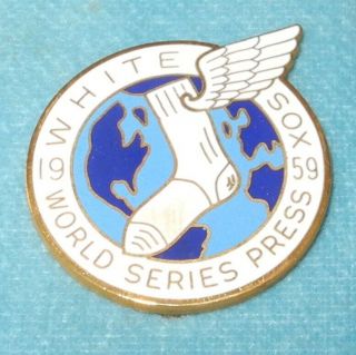 1959 Baseball Chicago White Sox Vs Dodgers World Series Press Pin Charm Button