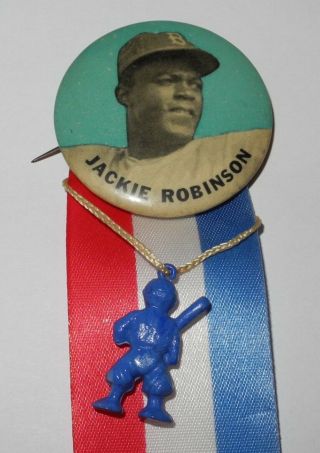 1955 Baseball Jackie Robinson Brooklyn Dodgers World Series Stadium Pin Button