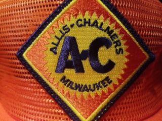 Vintage Allis - Chalmers A - C Logo Flat Bill Cap Mesh Orange Embroidered Patch Usa