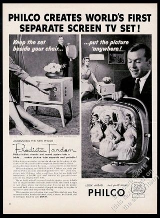 1958 Philco Predicta Tandem Tv T.  V.  Television Set Photo Vintage Print Ad