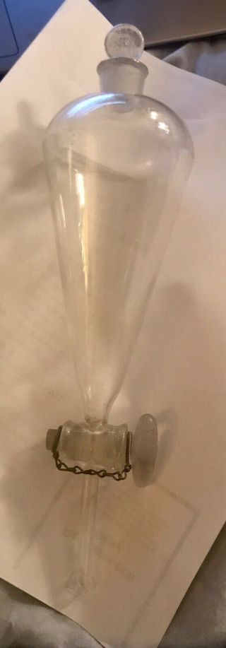 K Connector Scientific Laboratory Glass Vintage With Stopper/ Made In Usa