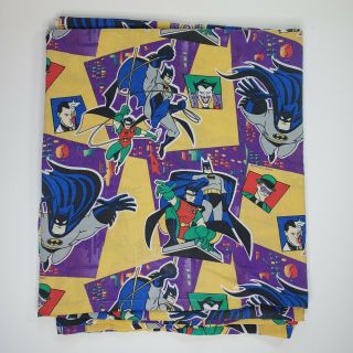 Vintage 90s Batman The Animated Series Dc Comics Twin Flat Sheet Fabric Quilting