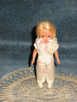 Vintage 4 1/2 " Nancy Ann Storybook Doll 84 Ring Bearer Boy Doll White Boots