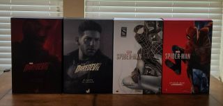 Hot Toys : Daredevil,  The Punisher,  Spider - Man (negative Suit) And Advanced Suit