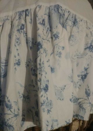 Vintage Laura Ashley Bedskirt Victoria Blue Twin Floral Gathered Euc Dust Ruffle