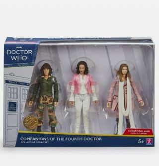 Dr Who Companions Of The Fourth Doctor 5.  5 " 3 Figure Set B&m Exclusive Rare