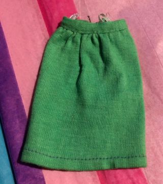 Vtg Barbie Francie Doll Gad - Abouts 1250 Green Knit Skirt Vgc