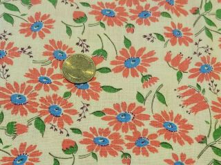 Vintage Full Feedsack: Pink Flowers With Blue Centers