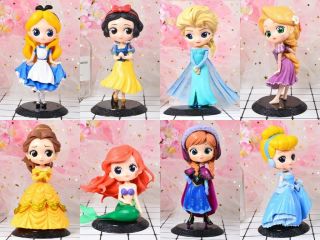 Q Posket Disney Princess Ariel Rapunzel Elsa Anna Figurine Toy/cake Topping