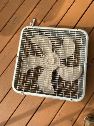 Vintage KMart 3 Speed 20 inch Whisper Quiet Box Fan Made By Lakewood USA 3