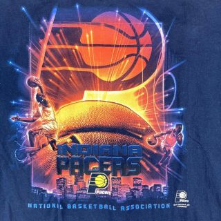 Vtg 90s Indiana Pacers Nba Basketball Streetwear Logo City T Shirt Men 