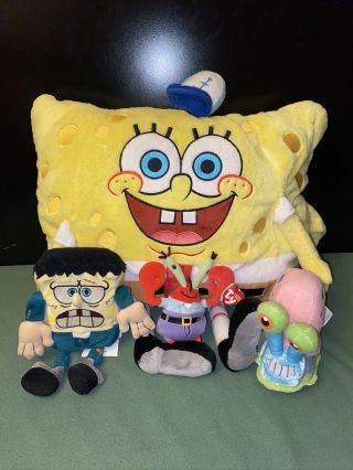 2011 Spongebob Squarepants Pillow Pet Pee - Wees Soft Plush Stuffed Bonus Mr.  Krabs