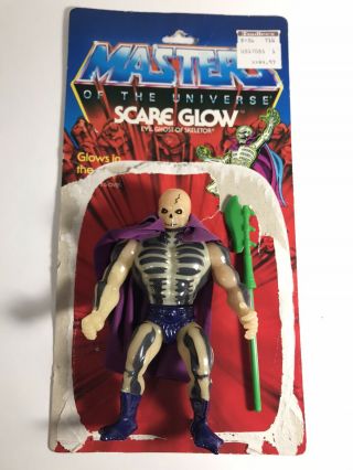 Scare Glow Vintage Masters Of The Universe 1987 Motu He - Man 100 W Back & Comic