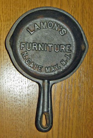 Vintage Cast Iron Advertising Skillet Ashtray - Lamon 