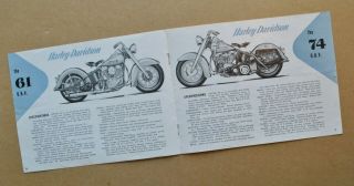 Vintage 1950 Harley Motorcycle Brochure Wl E El Es F Fl Fs 125 Hummer