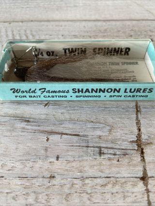 VTG FISHING LURE SHANNON ¼ OZ TWIN SPINNER IN THE BOX BROWN HAIR TAIL 2
