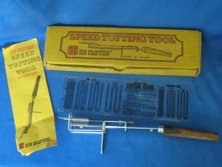 Vintage Rug Crafters Speed Tufting Tool Box W/ Instructions & Gauge
