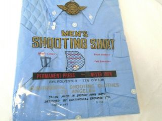 Vintage Continental Shooting Clothes Lt Blue Short Sleeve Hunting Shirt Xl