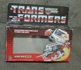G1 Transformers Ratchet Box Authentic Vintage 1985 Hasbro Takara