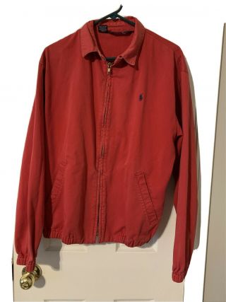 Vintage Polo Zipper Cotton Jacket Red Sz Medium