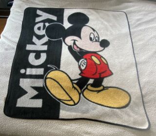 Vintage Disney Mickey Mouse Blanket Throw Biederlack 80s/90s 53”x 49”