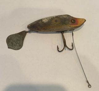Vintage Heddon Glass Eyed Flap Tail Jr.  Frog Spot Tackle Box Find.  3.  5in Body