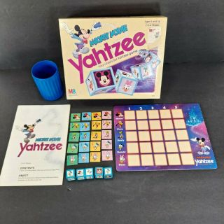 Vintage 1988 Walt Disney Mickey Mouse Yahtzee Game By Milton Bradley - Complete