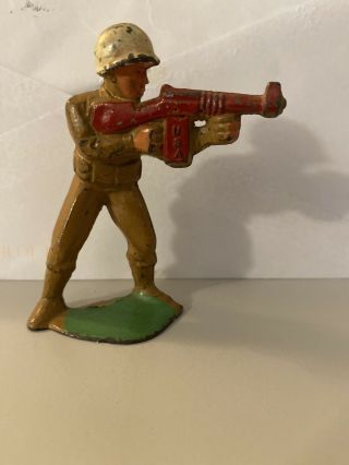 Vintage Barclay Manoil Lead Toy Soldier Shooting Machine Gun 45/12