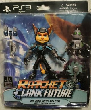 Ratchet And Clank Action Figure Ultra Rare Series 2 - Holo - Armor Ratchet Clank