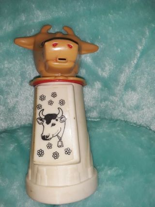 Vintage Whirley Industries Inc.  Moo - Cow Plastic Creamer Cup Milk Coffee Usa