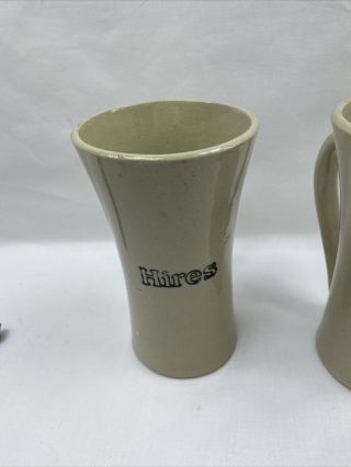 2 Vintage Hires Rootbeer Advertising Heavy Stoneware Mugs 3