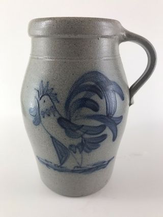 Vintage 1987 - Rowe Pottery - Rooster - Jug / Pitcher - 4 " X 9 " -