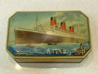 Vintage Antique Benson’s Candies The Queen Mary Ship Advertising Toffee Tin 2