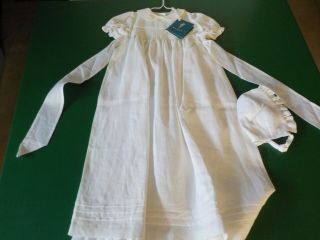 Hamel 6 - 12 Months Irish Linen White Christening Outfit With Hat & Ties (cl)