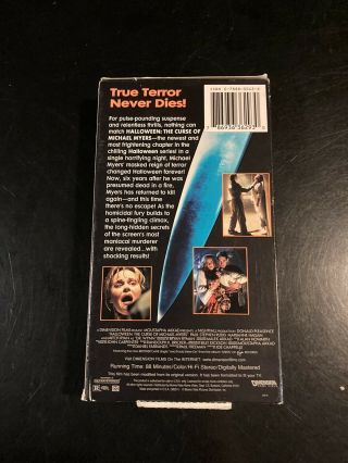 Halloween 6: The Curse of Michael Myers Vhs Horror Vintage Cult Rare Slasher 3